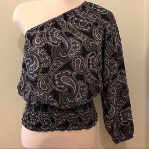 Michael Kors one shoulder silk top ,size M